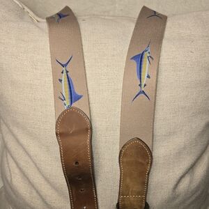 SOUTHERN PROPER FISH EMBOSSED BELT MARLIN LEATHER TAP MENS SIZE LG 38/40